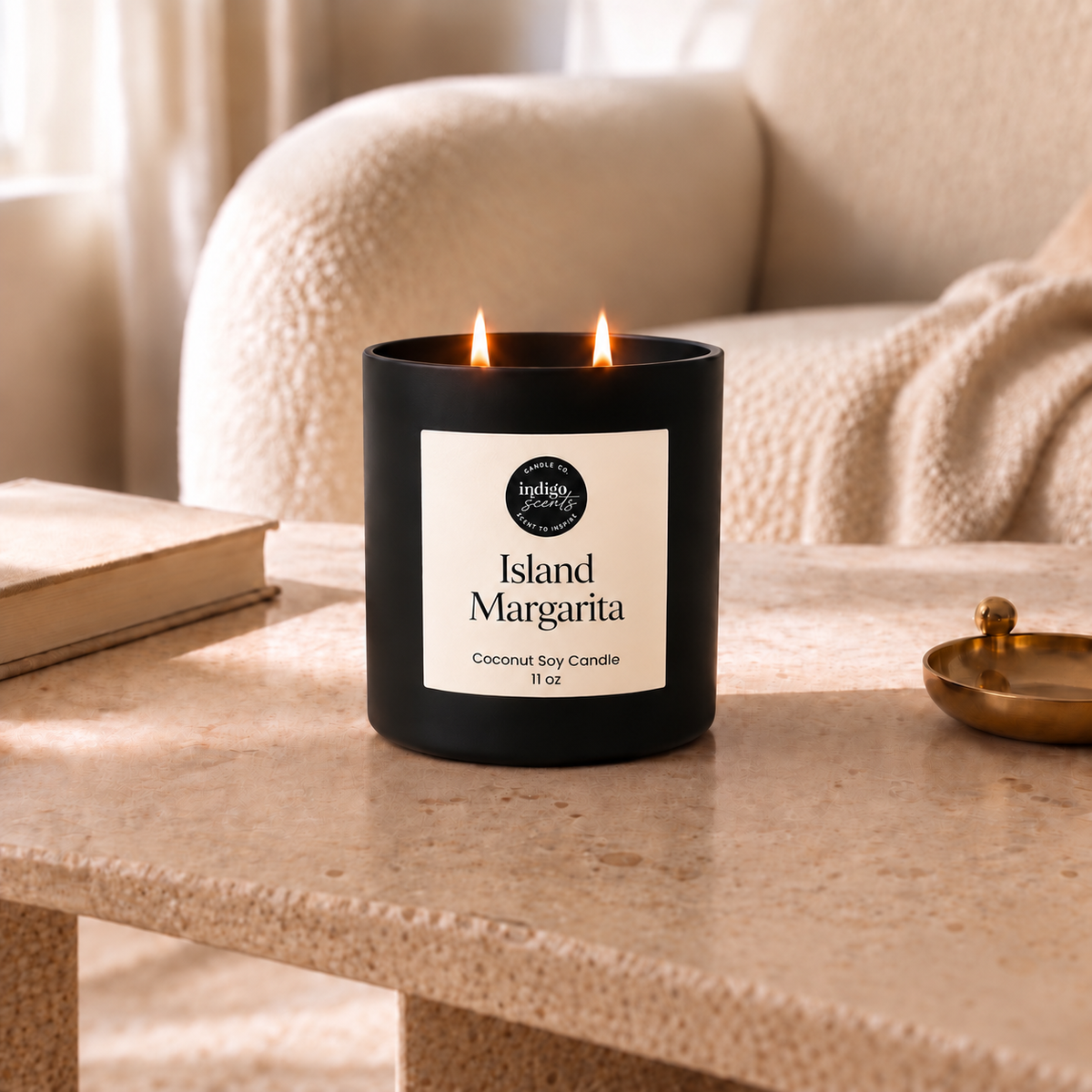 Island Margarita Candle | Matte Black Jar