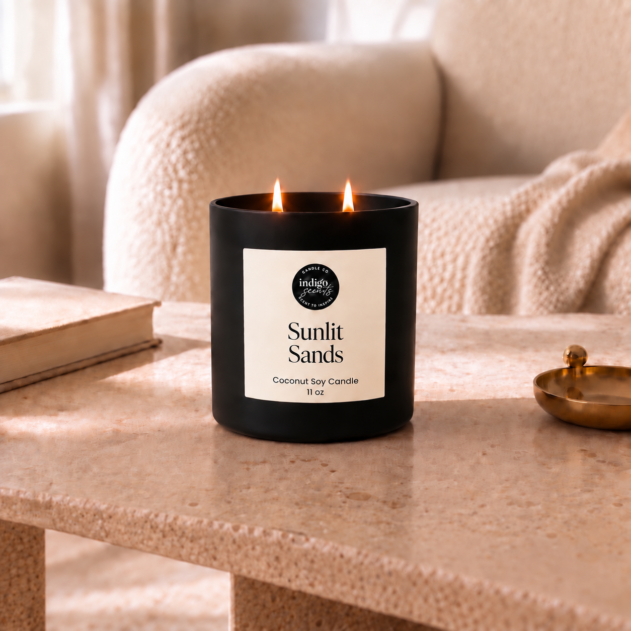 Sunlit Sands Candle | Matte Black Jar