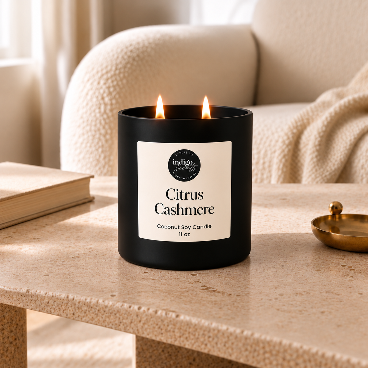 Citrus Cashmere Candle | Matte Black Jar