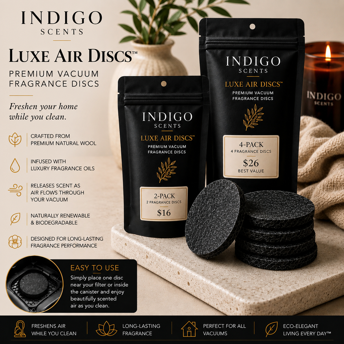 Luxe Air Discs™ | Premium Vacuum Fragrance Discs