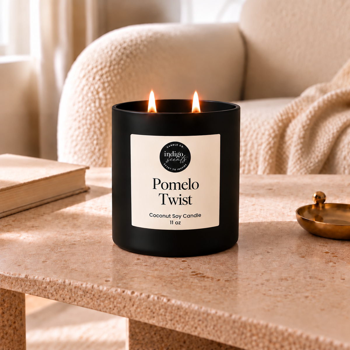 Pomelo Twist Candle | Matte Black Jar