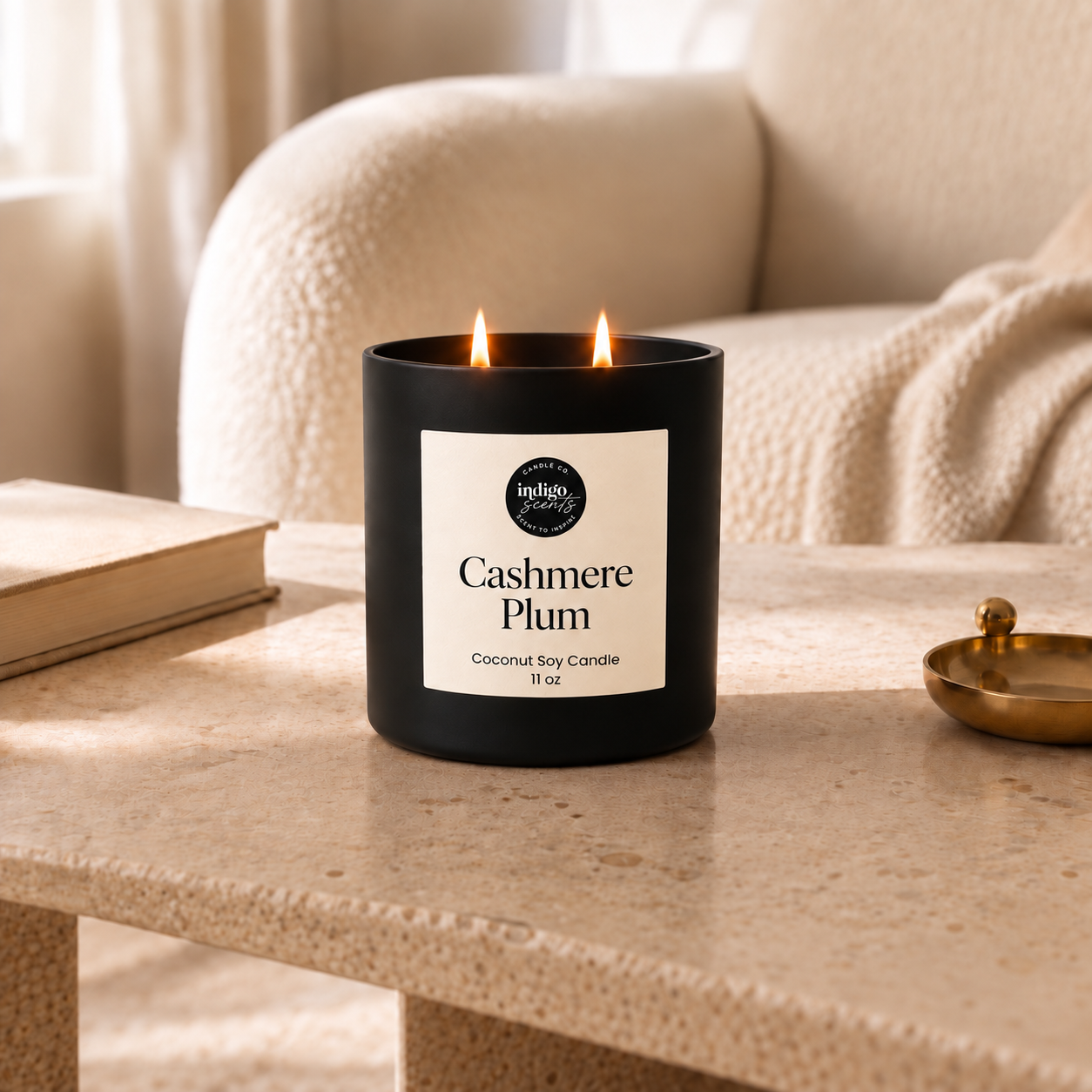 Cashmere Plum Candle | Matte Black Jar