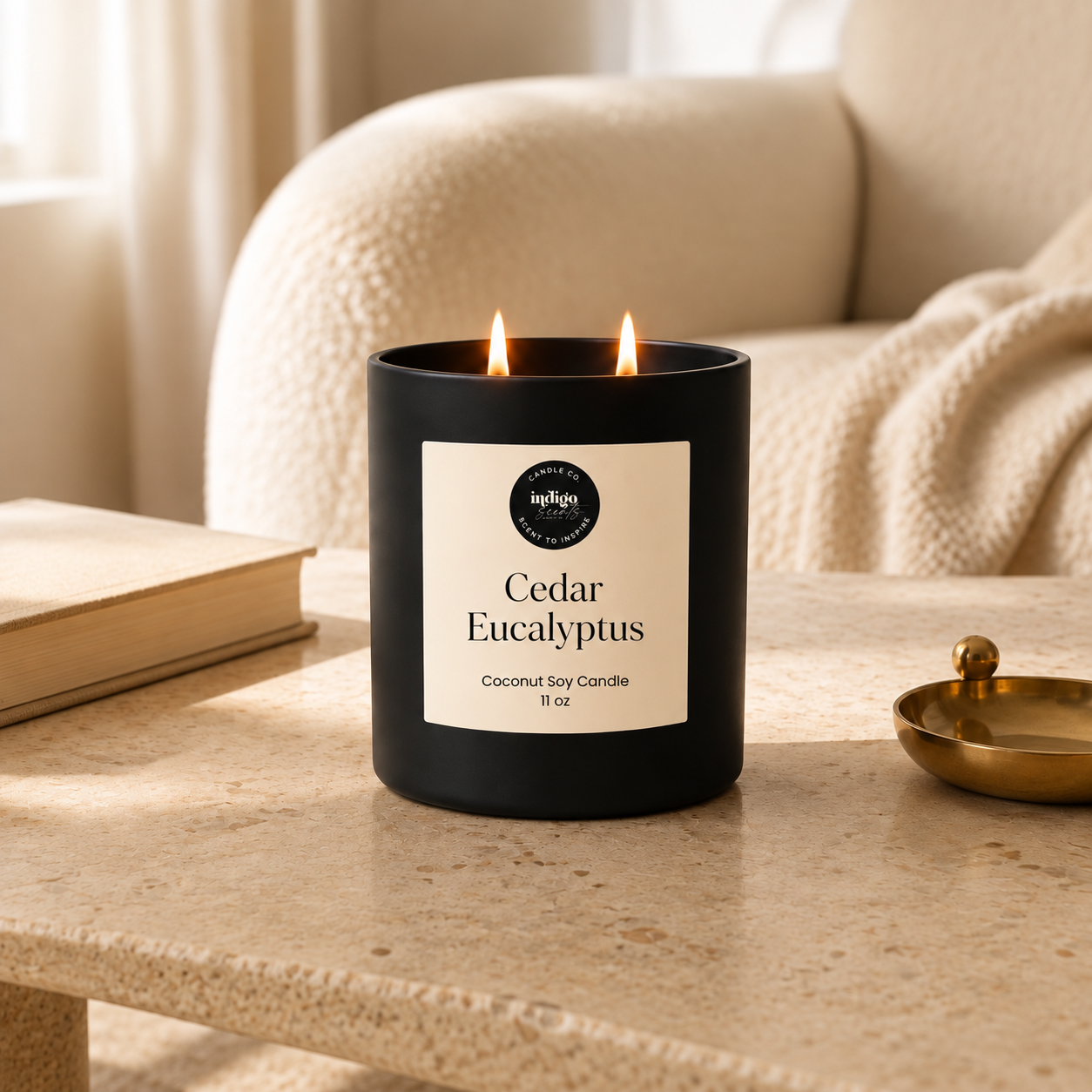 Cedar Eucalyptus Candle | Matte Black Jar