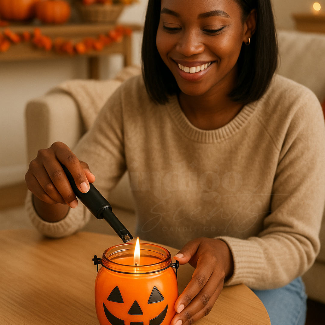 Jack-O’-Lantern Coconut Soy Candle | Festive Pumpkin Fall Candle