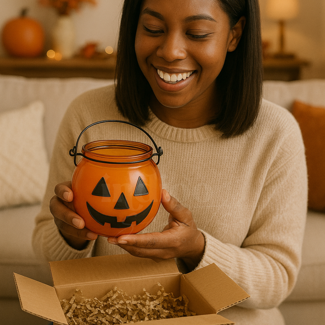 Jack-O’-Lantern Coconut Soy Candle | Festive Pumpkin Fall Candle