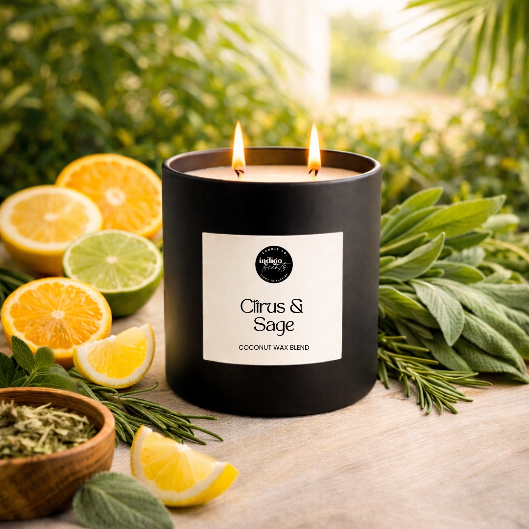 Citrus & Sage | 10 oz. Matte Black Jar | Coconut Soy Candle