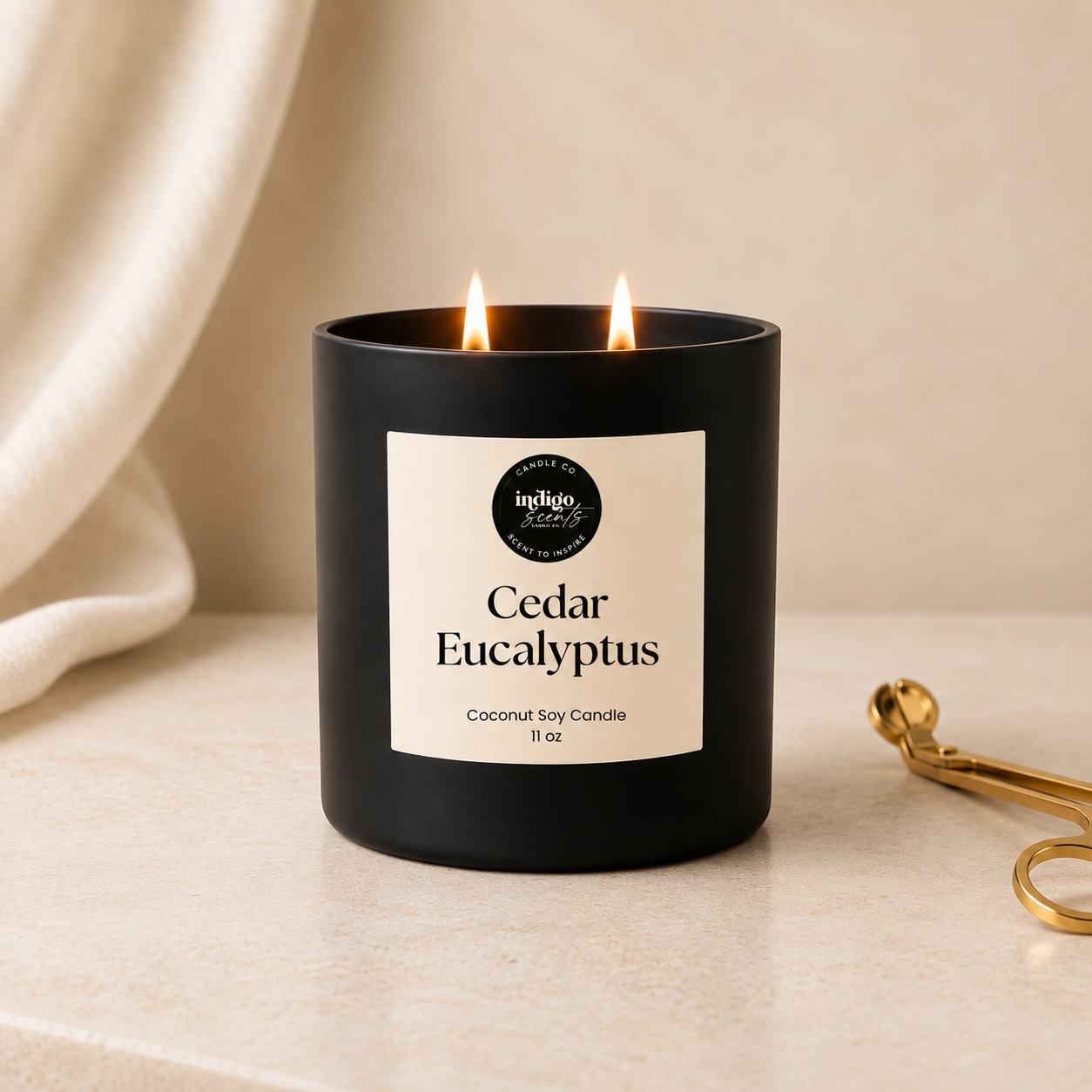Cedar Eucalyptus Candle | Matte Black Jar