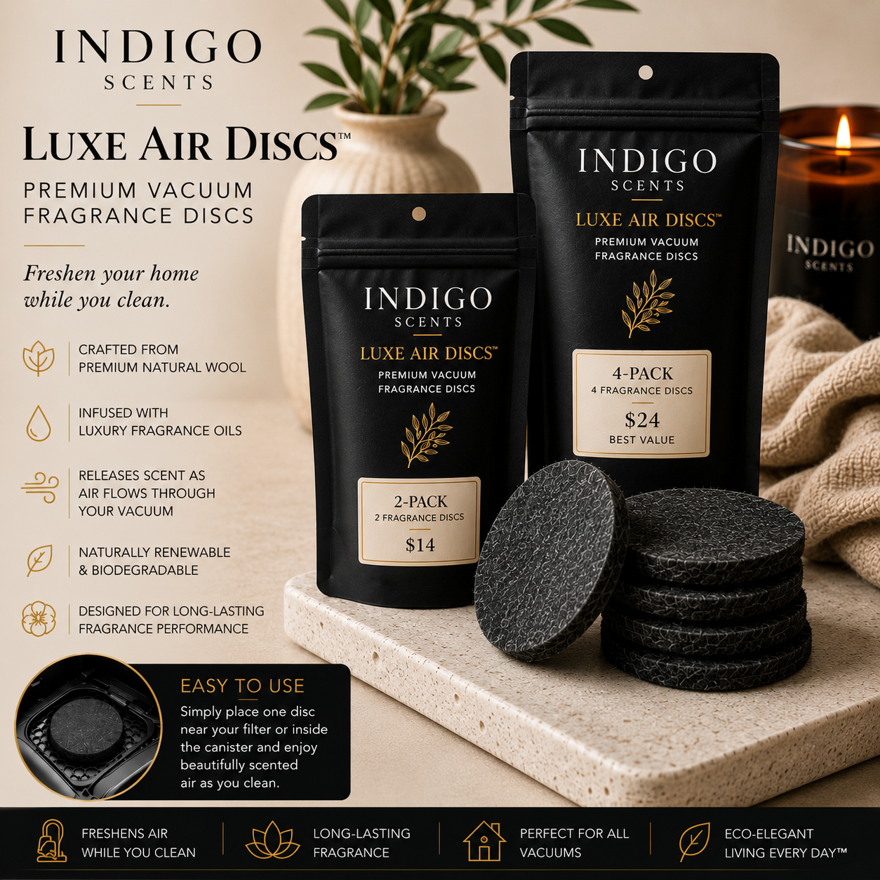 Luxe Air Discs™ | Premium Vacuum Fragrance Discs