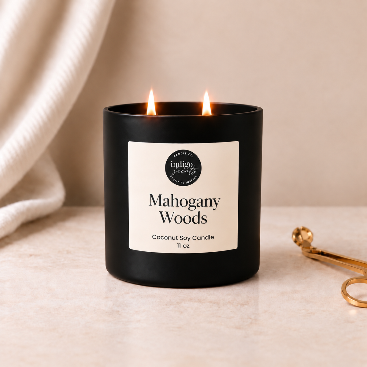 Mahogany Woods Candle | Matte Black Jar