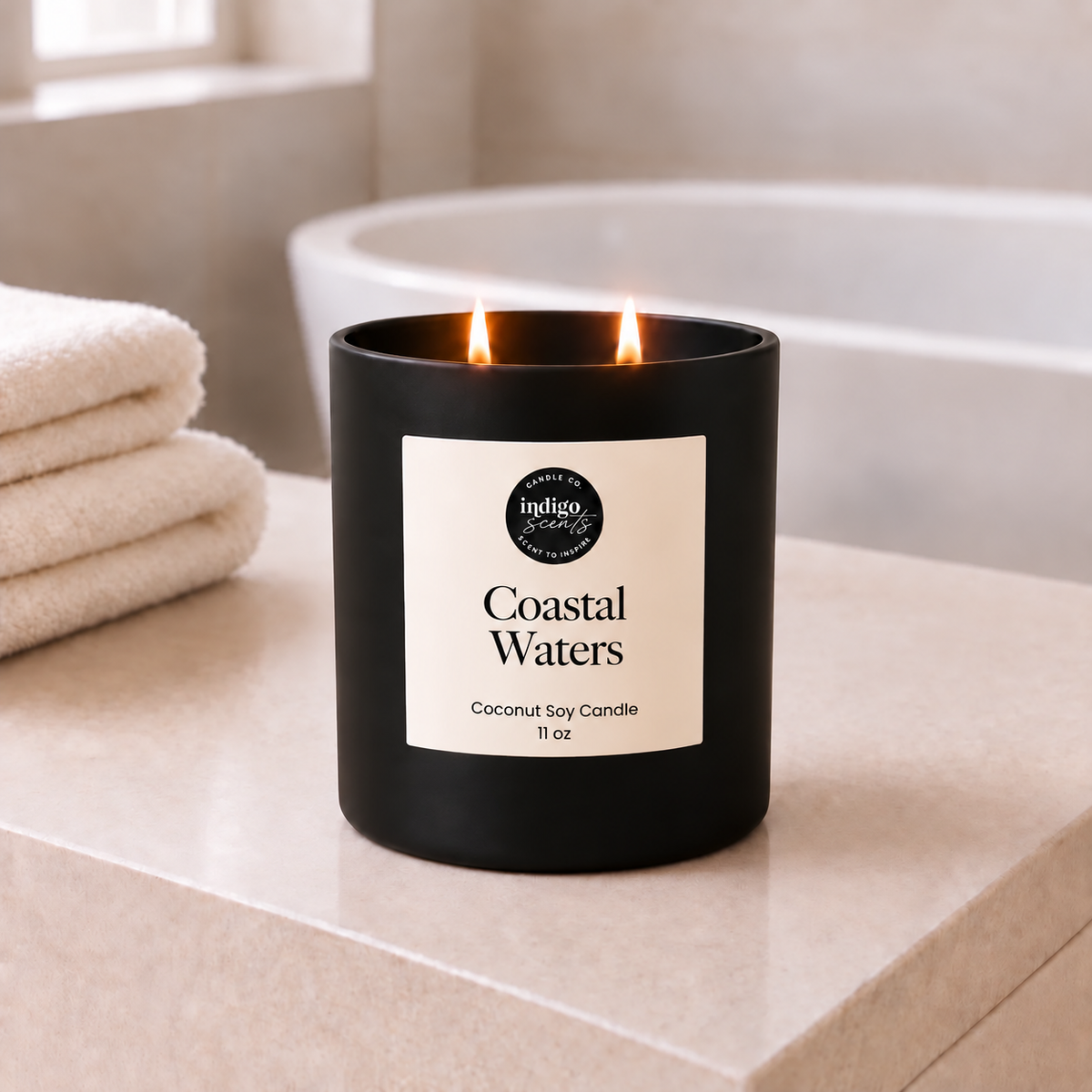 Coastal Waters Candle | Matte Black Jar