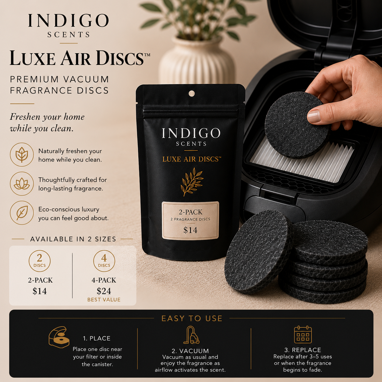 Luxe Air Discs™ | Premium Vacuum Fragrance Discs