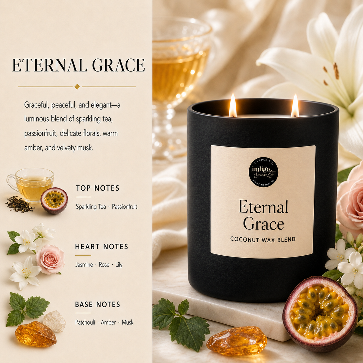 Eternal Grace Candle | Matte Black Jar