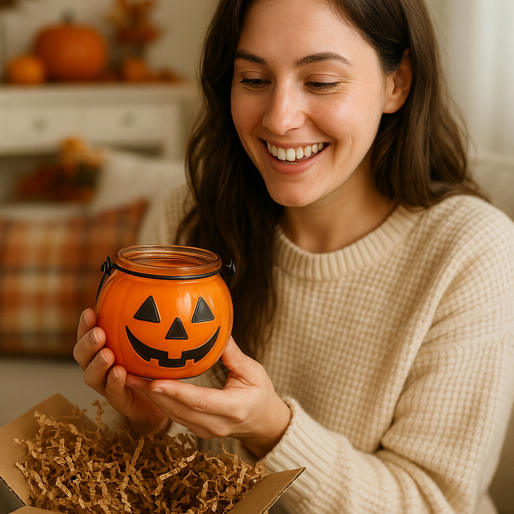 Jack-O’-Lantern Coconut Soy Candle | Festive Pumpkin Fall Candle