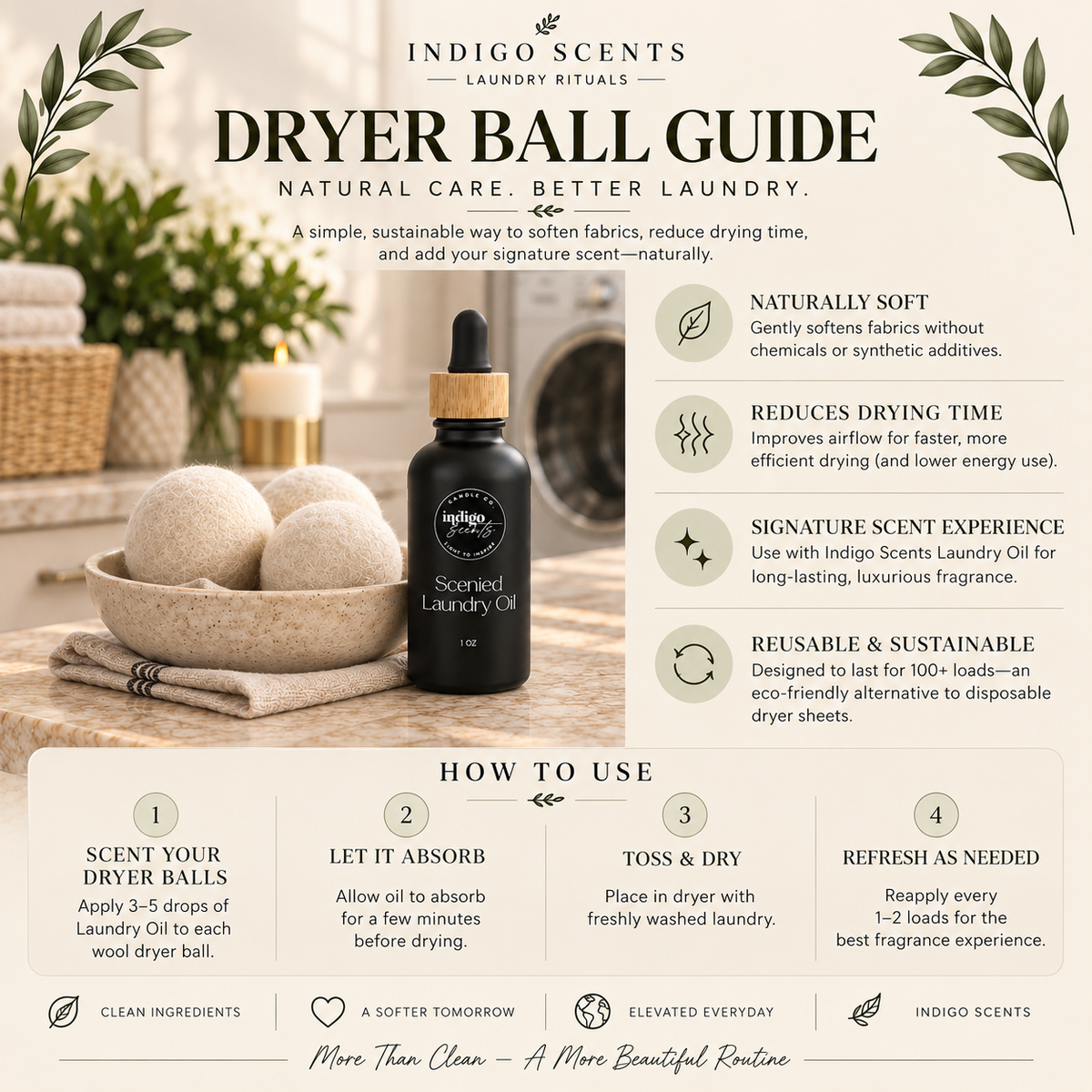 Luxe Laundry Oil + Wool Dryer Balls