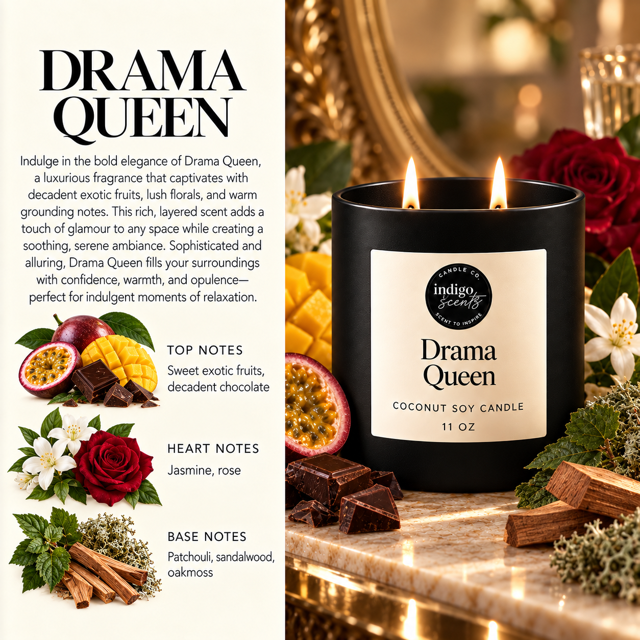 Drama Queen Candle | Matte Black Jar