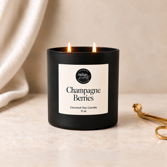 Champagne Berries Candle | Matte Black Jar