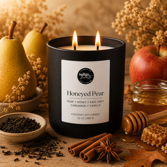 Honeyed Pear Fall Candle | 10 oz Matte Black Jar
