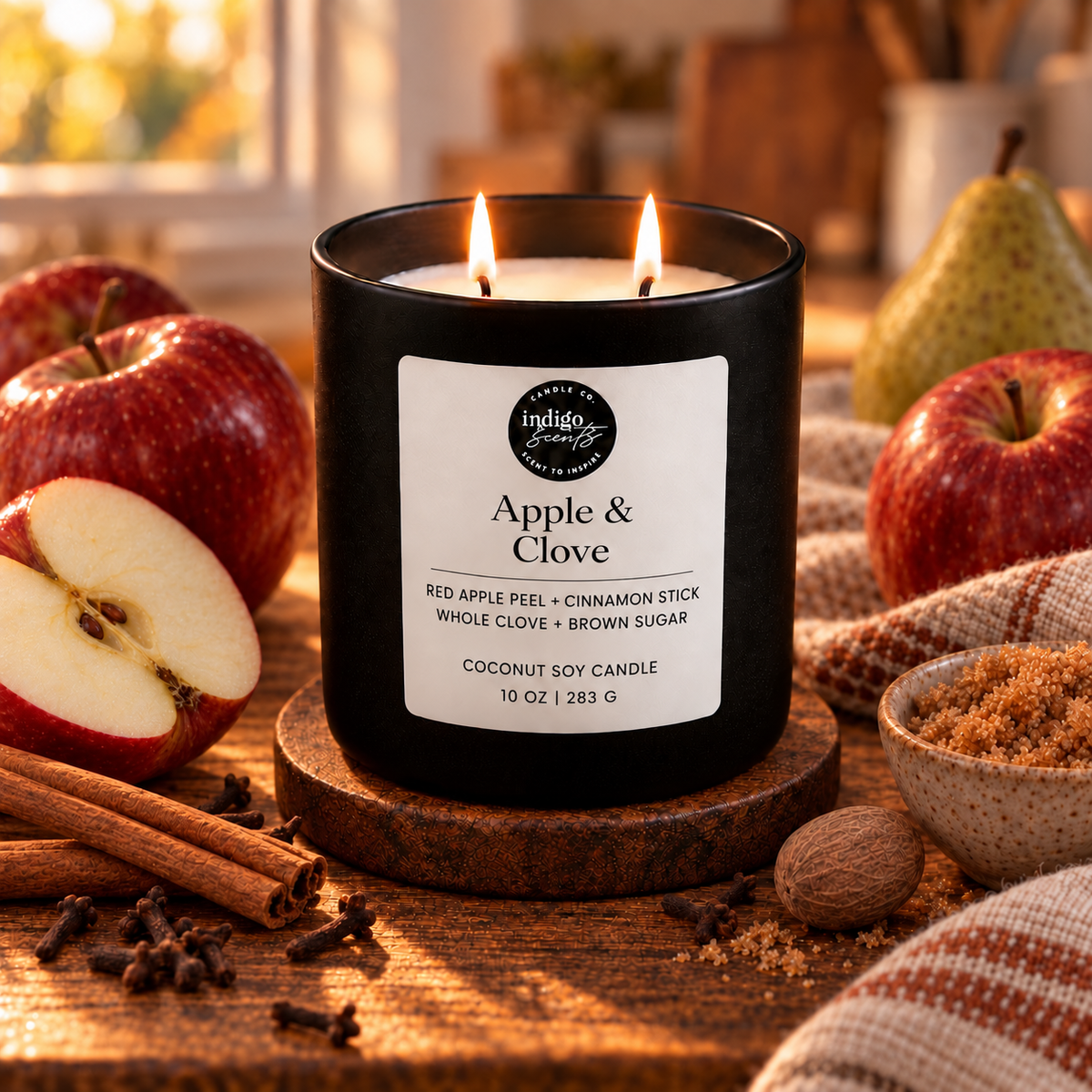 Apple & Clove Fall Candle | 11 oz. Matte Black Jar