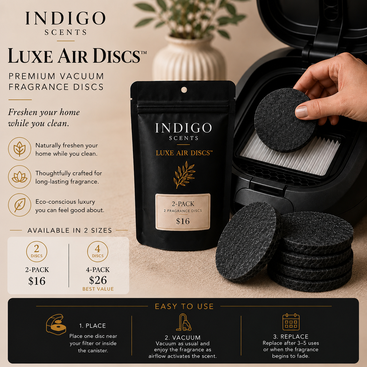 Luxe Air Discs™ | Premium Vacuum Fragrance Discs