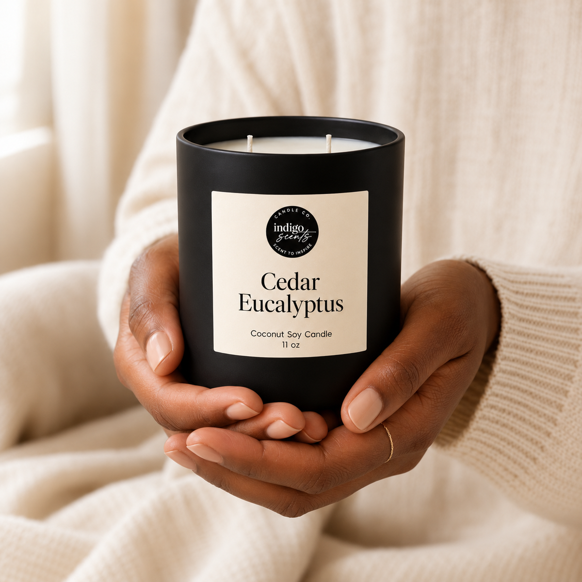 Cedar Eucalyptus Candle | Matte Black Jar