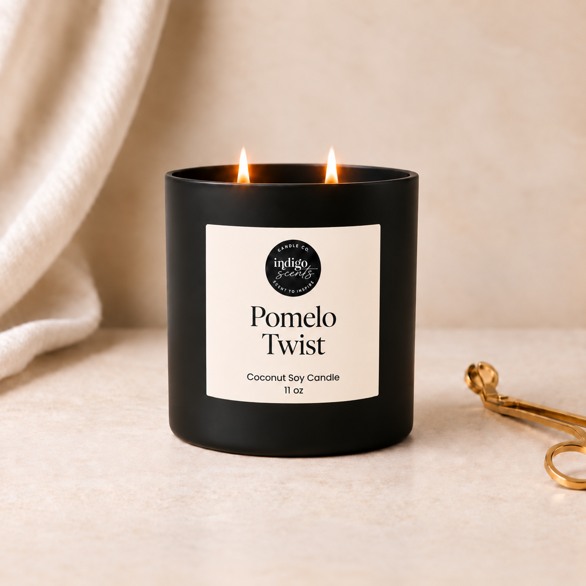 Pomelo Twist Candle | Matte Black Jar