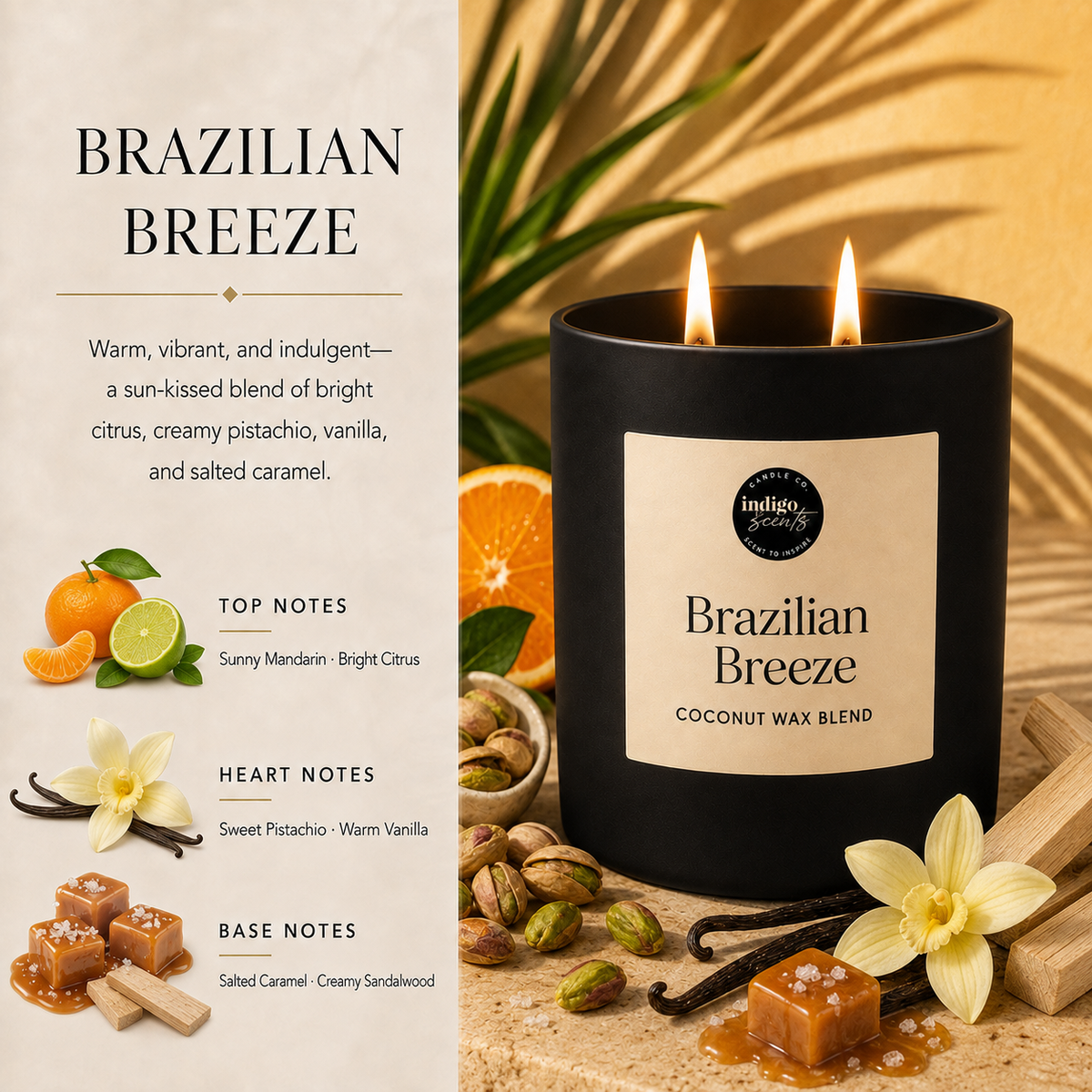 Brazilian Breeze Candle | Matte Black Jar