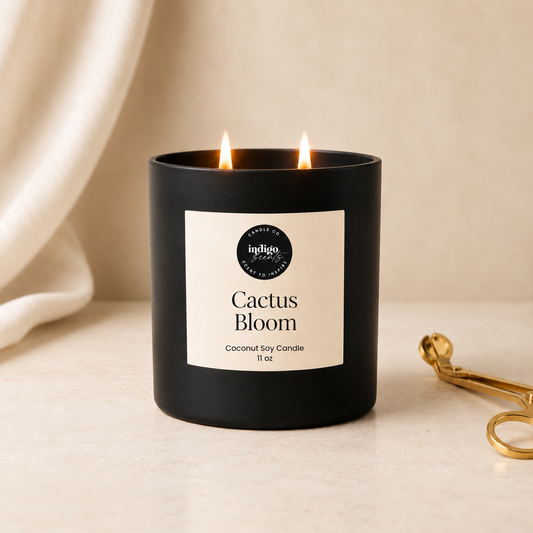 Cactus Bloom Candle | Matte Black Jar