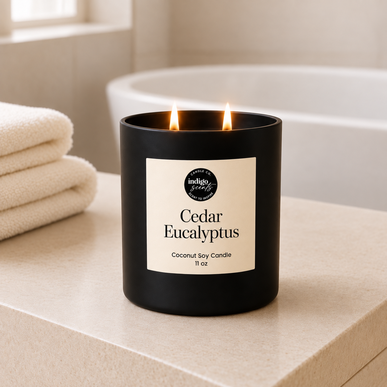 Cedar Eucalyptus Candle | Matte Black Jar