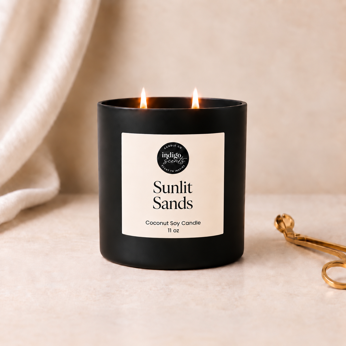 Sunlit Sands Candle | Matte Black Jar