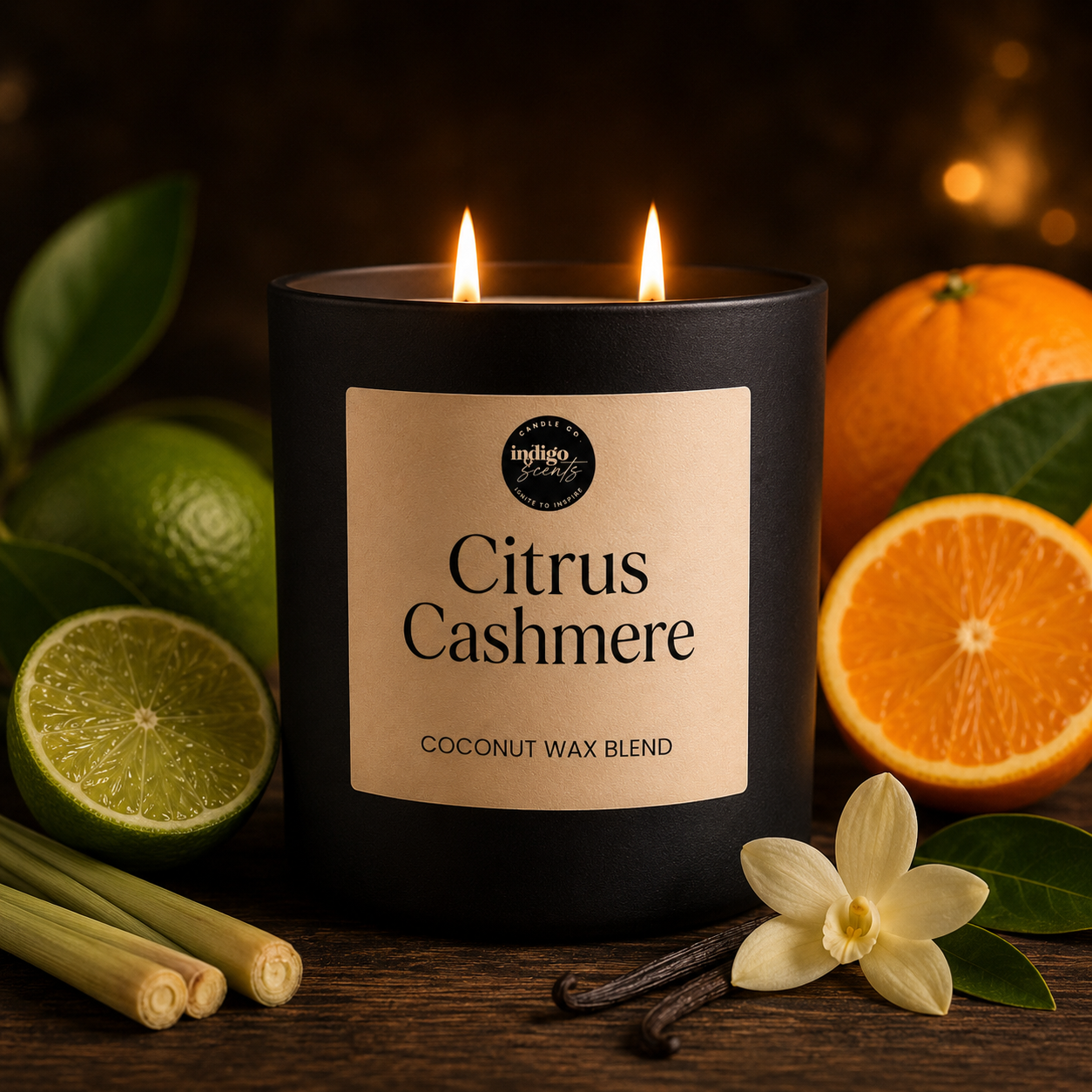 Citrus Cashmere Candle | Matte Black Jar