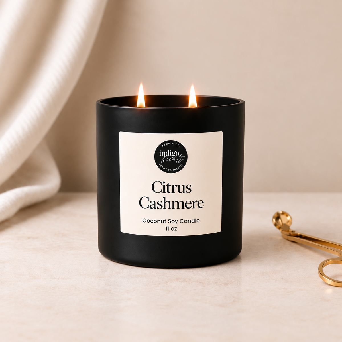 Citrus Cashmere Candle | Matte Black Jar