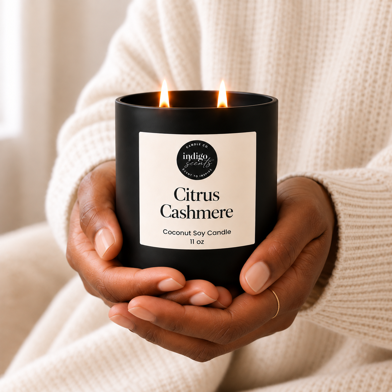 Citrus Cashmere Candle | Matte Black Jar