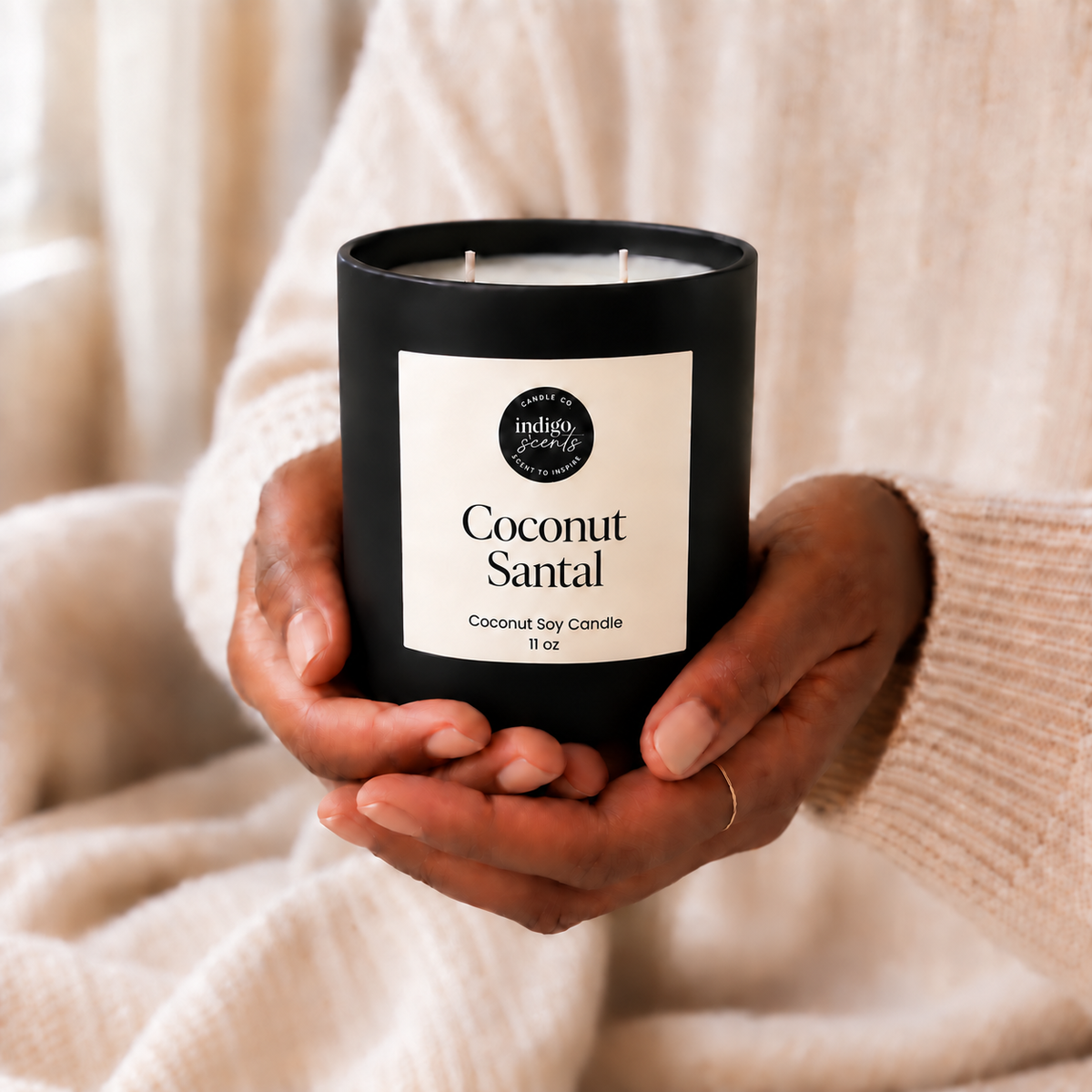 Coconut Santal Candle | Matte Black Jar