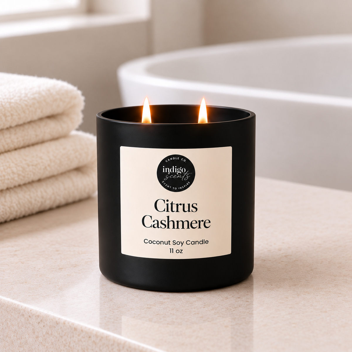 Citrus Cashmere Candle | Matte Black Jar