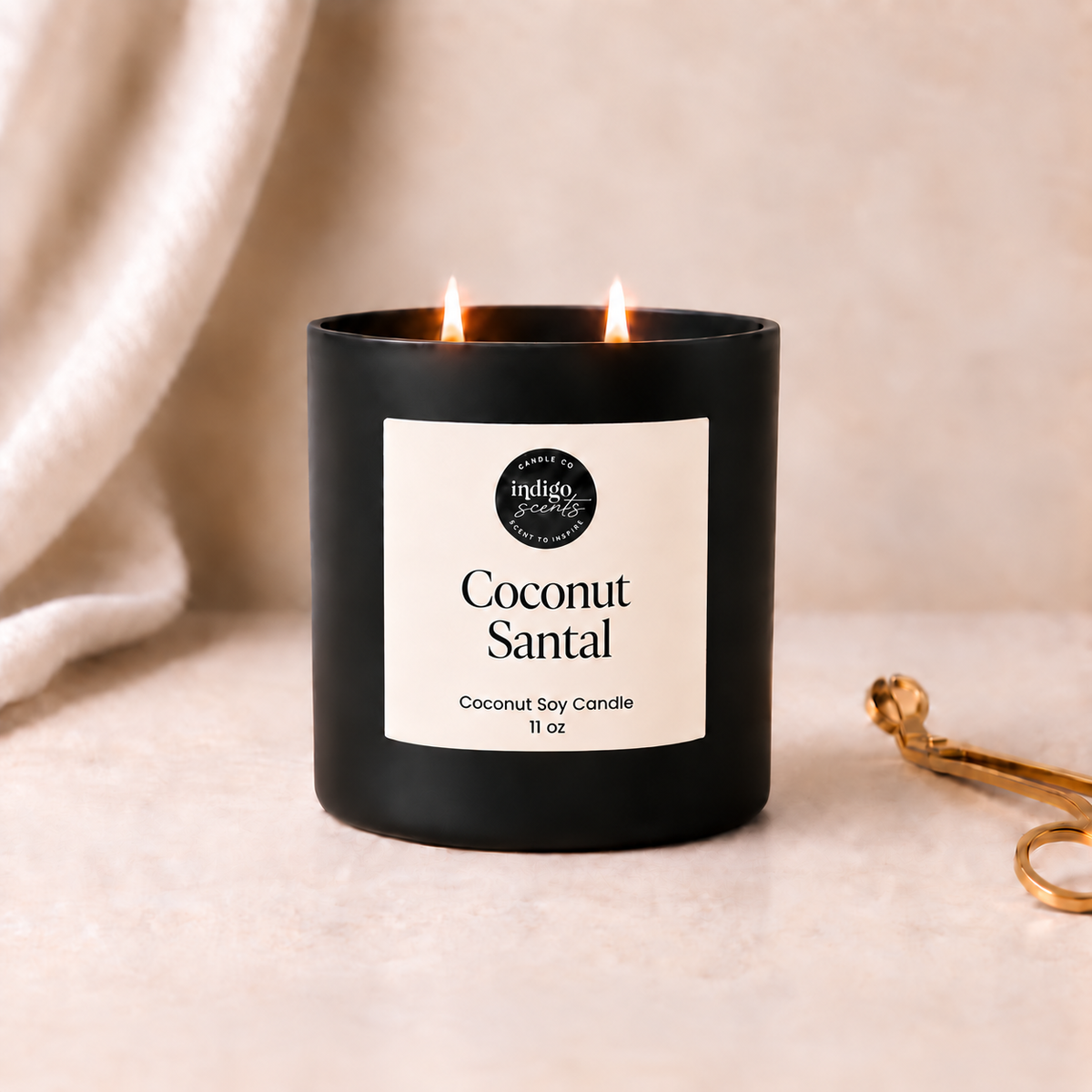 Coconut Santal Candle | Matte Black Jar