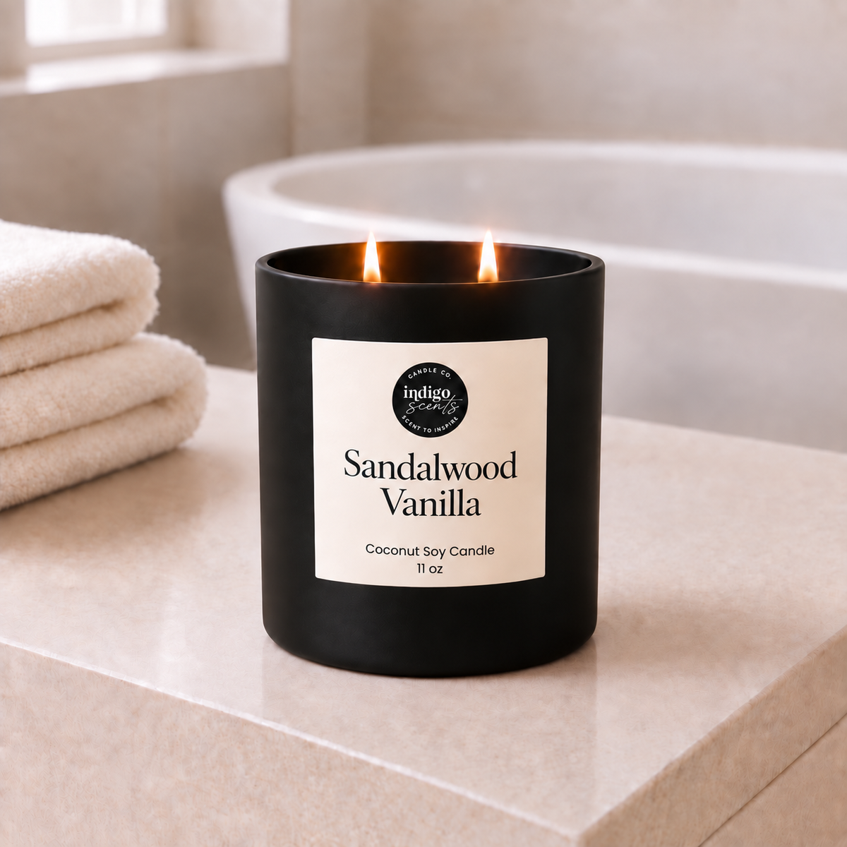 Sandalwood Vanilla Candle | Matte Black Jar