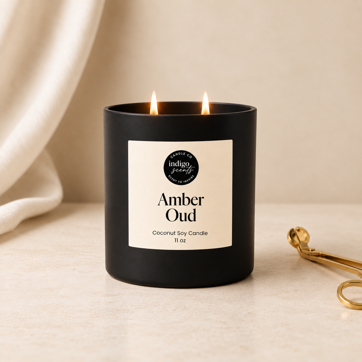 Amber Oud Candle | Matte Black Jar