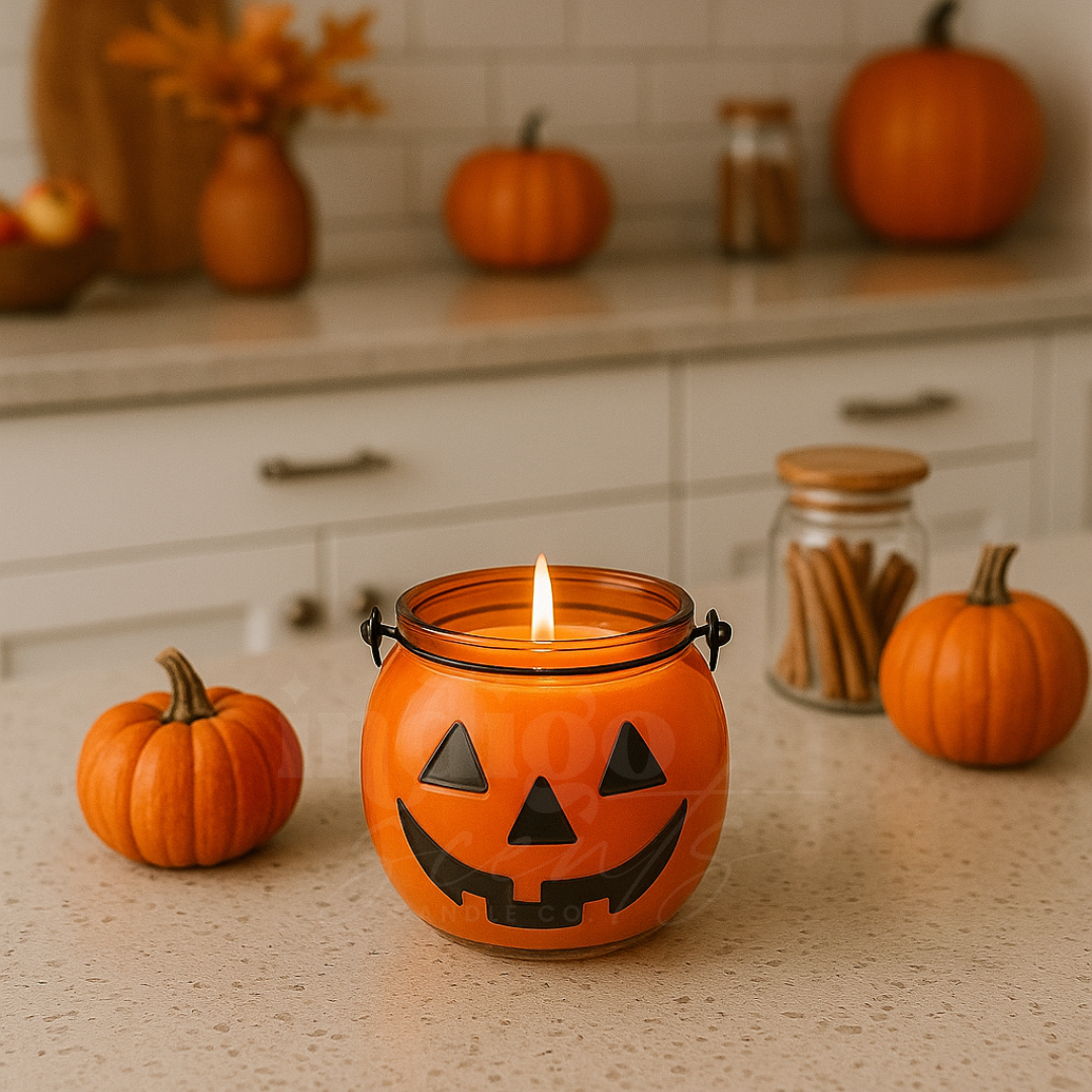 Jack-O’-Lantern Coconut Soy Candle | Festive Pumpkin Fall Candle