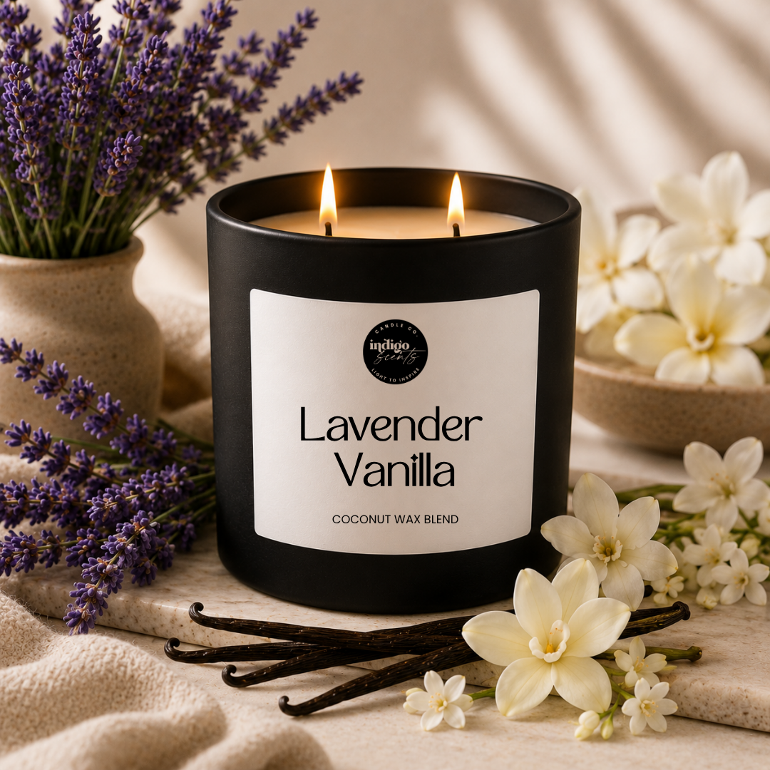 Lavender Vanilla Candle | Matte Black Jar