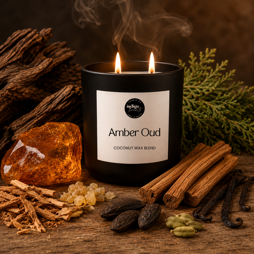 Amber Oud Candle | Matte Black Jar