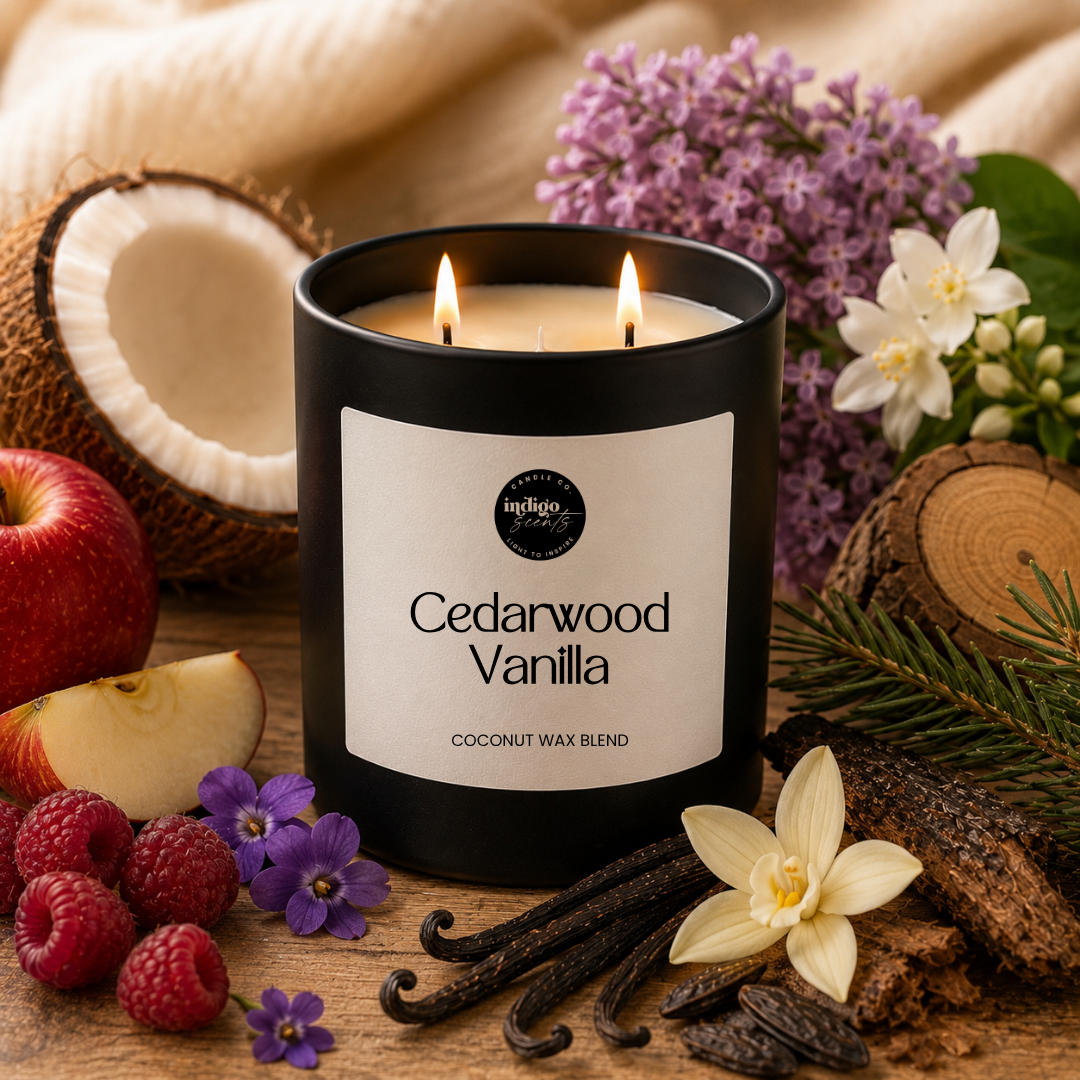 Cedarwood Vanilla Candle | Matte Black Jar