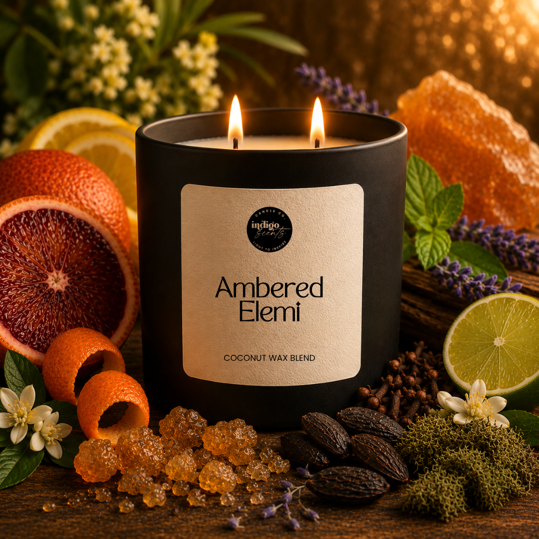Ambered Elemi Candle | Matte Black Jar