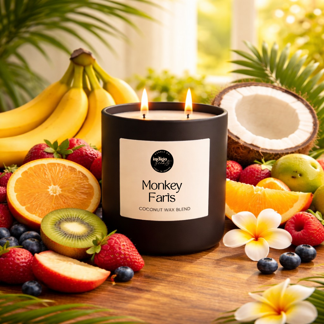 Monkey Farts | 10 oz. Matte Black Jar | Coconut Soy Candle