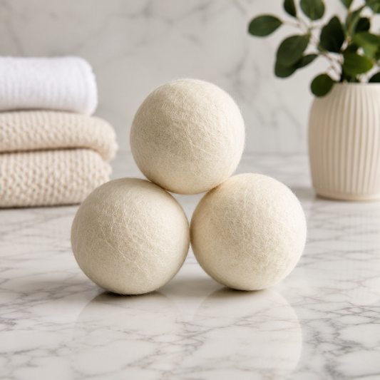 Three wool dryer balls